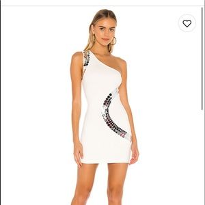 Embellished mini white dress